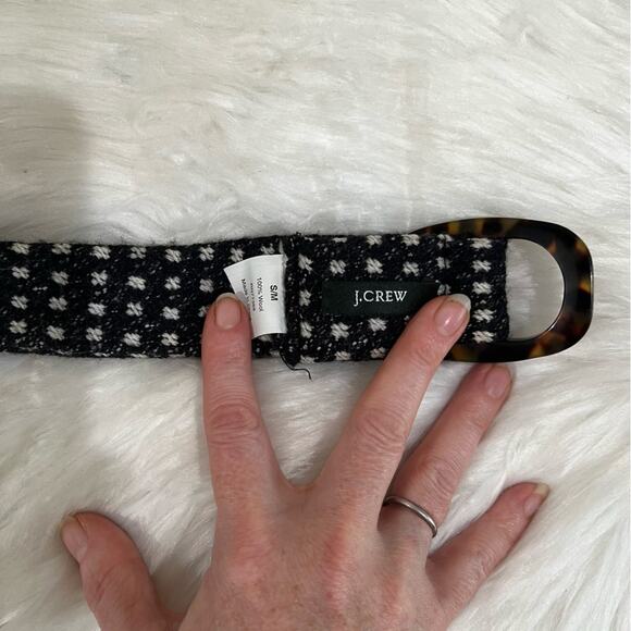 NEW J. Crew Wool Tie Belt 1” Thin Adjustable Waist Belt S/M Charcoal + Grey NWOT - Picture 12 of 16
